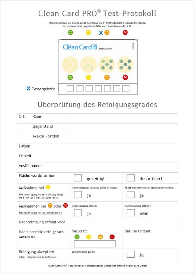 Das Testprotokoll zur Clean Card für Ihr HACCP Konzept