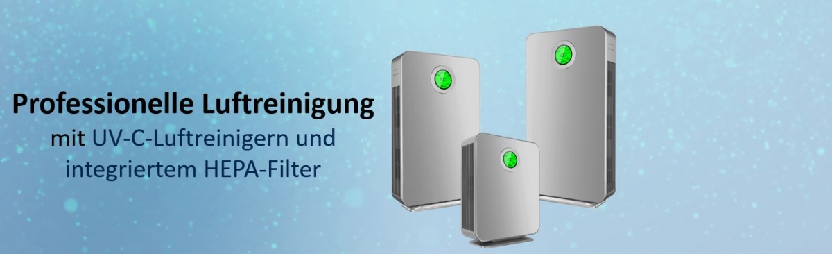 Luftreiniger mit integriertem UV-C Lichtfilter und HEPA