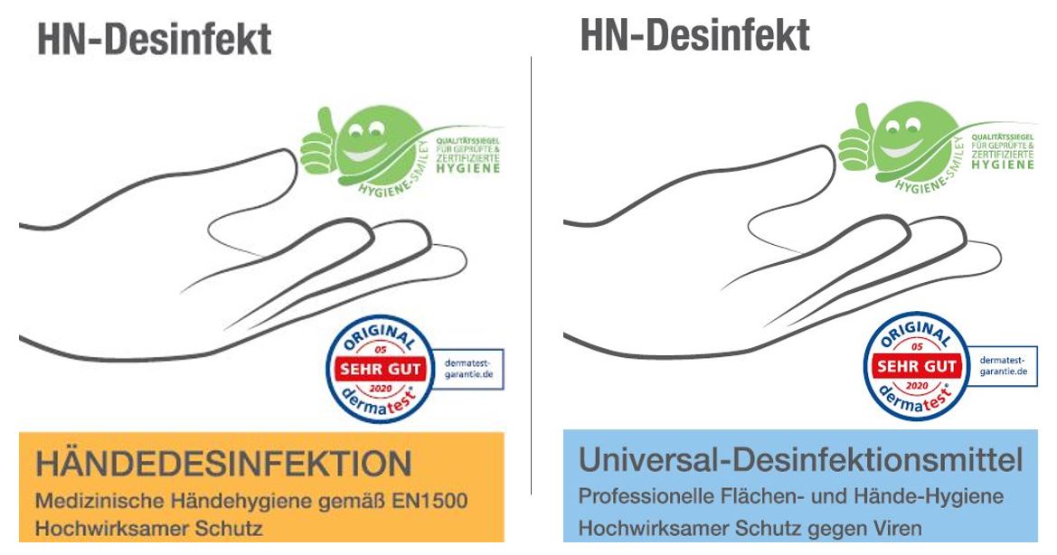 HN-Desinfekt Desinfektionsmittel für Hände, Flächen und zur Raumvernebelung - ideal im Kampf gegen Corona